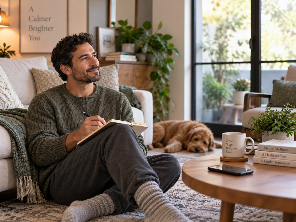 Adult accessing psychiatric care from a calm home setting